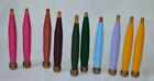 10 Antique Wooden Spools Of Thread
