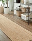 Runner Jute Rug Handmade Carpet Farmhouse Living Room Area Rug Natural Color