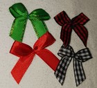 60pcs Christmas Tiny Bows  Mini Plaid Bows  2  Red Green Black White  New
