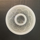 Vintage Mcm Round Frosted Clear Glass Ceiling Lamp Light Shade Art Deco White