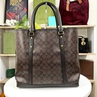 Coach Signature Leather Tote Bag Large Capacity Brown Authentic New