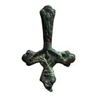 Ancient Byzantine Empire Bronze Christian Cross Pendant  Ca  7-15th Century Ad