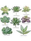 16pack Flocked Green Floral Mini Artificial Succulents Fake Succulent Plant Set