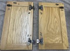 Vintage Oak Cabinet Door   Hardware - 10 7 8  X 18 7 8  X 3 4  - Set Of 2 Doors