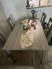 Gray Rectangular 5-piece Dining Table Set W  Chairs  Solid  Kitchen dining