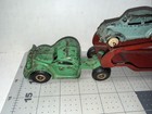 Vintage Arcade Cast Iron Car Carrier   Hauler W  2 Arcade Vehicles Rare