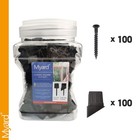 Myard 3 4  Anti-uv Black Baluster Connectors For 50 Square Balusters 100-pcs