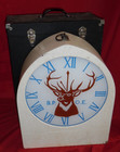 Vintage B p o e  Elks Electric Light Up 11th Hour Clock W  Case - As Is