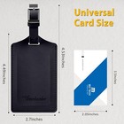 Set Of 4 Luggage Tags Leather Personalized Suitcase Tags Set  black 