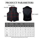 Mens Formal Wedding Waistcoat Paisley Floral Suit Vest Slim Tuxedo Silk Tie Set