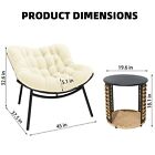 3 Piece Bistro Set Wicker Patio Outdoor Furniture Porch Chairs Set Indoor