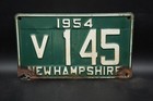 1954 New Hampshire Disabled Veteran License Plate   V 145