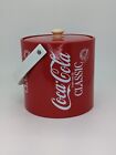 Vintage Red white Made Is Usa Vinyl Classic Coca Cola Ice Bucket With Handle 8 