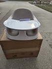 Bumbo Baby Toddler Adjustable 3-in-1 Booster Seat high Chair   Tray  Taupe