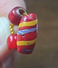 Fancy Rare Red Trail Decorated Venetian Glass Trade Bead African Beads 