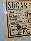 Vintage 1903 Groceries Sign Prices Eggs Farmhouse Advertisement Laminated Front