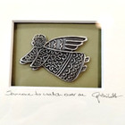 Cynthia Webb Angel Pewter Framed Art Someone To Watch Over Me Signed   Matted