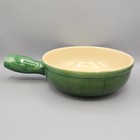 Vtg Landert 22 Fondue Pot Switzerland Green Yellow 60s 70s Mod Mcm Pottery Read