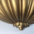 Lg Vintage Syroco Gold Resin Wall Hanging Flower Planter Scallop Half Round