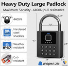 Heavy Duty Smart Padlock With Key  Fingerprint Lock With Code Bluetooth Control