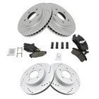 New Ceramic Brake Pad   Performance Drilled Slotted Rotor For 1994-1997 Pontiac