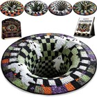 Halloween 3d Vortex Round Rug  Novelty Ghost Skeleton 3d Optical Illusion Rugs