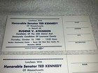 Senator Ted Kennedy 2 Luncheon Tickets October 1980 Democratic Eugene Atkinson