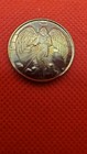 Vintage Guardian Angel Double   sided Gold Tone Coin     Good Luck Protection Token