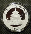 2024 30g China Panda  999 Silver Coin In Capsule Bu