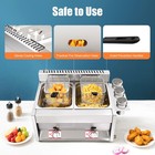 Commercial Deep Fryer With Basket And Lid Stainless Steel Dual Tank Fry Machine