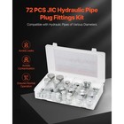 Uimoso 72 Pcs Hydraulic Fittings 37   Jic Hydraulic Hose Cap And Assortment Kit
