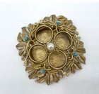 Jeweled Lipstick Holder 4 Slots Vintage Pearls Decorative Vanity Decor Gold