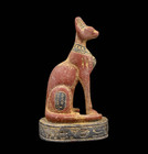 Authentic Ancient Egyptian Bastet Goddess Of Protection And Music Figurine Bc