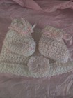 Newborn Gift Set For Girl  Knit Hat And Booties