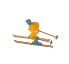 Vintage Barclay Lead Toy Downhill Skier Figure With Poles