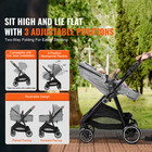Convertible Baby Infant Stroller Foldable Pushchair W  Bassinet Dark Gray