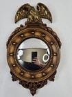 Syroco Wood Wall Mirror Convex Bullseye Eagle Gold Federal Mcm 13  Usa Set Of 2