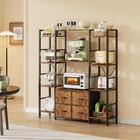 Triple Book Shelf  Wide 4-tier Industrial Bookshelf  Large Bookcase With 4