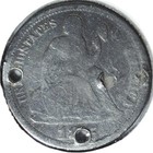 Vintage - 1875 Liberty Seated Dime - Love Token - C H A - 90   Silver -  Lt 117