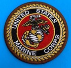 Usmc Us Marine Corps Embroidered Patch Iron-on Sew-on 3  Round Applique- Hi Qlty