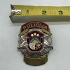 Vintage Latvia Lithuania Police Badge Screw Back Pin Pasvaldibas Policija