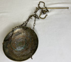 Antique Brass Hanging Balance Beam Scale With Round Tray