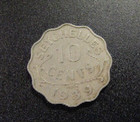 Seychelles 1939 10 Cents Coin