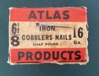 Atlas Iron Cobblers Nails 1 2 Pound Original Box 6 1 2 8 Vintage