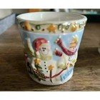 Yankee Candle   Set Of 2 Snowman Christmas Winter Candle Holders