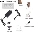29v 2a Power Supply Adapter For Recliner Lift Chair Couch 2 Pin Universal