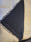 Black Fringe Hip Scarf  Belly Dance Shawl Cape
