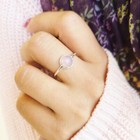 Genuine Rose Quartz Ring 925 Sterling Silver Dainty Cute Ring Pink Quartz Ring