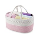 New Best Pandaear Baby Diaper Caddy Organizer Cotton Rope Nursery Storage Basket