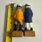 Lot 2 Vintage Down East Crafts Hand Carved Wood Sailor Captain Figures Taiwan